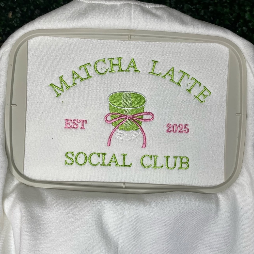 Matcha embroidered sweater